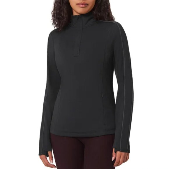 NEW Mondetta Quarter-Zip Pullover Long Sleeve Active Thumbhole Sport Shirt Top - Picture 1 of 4